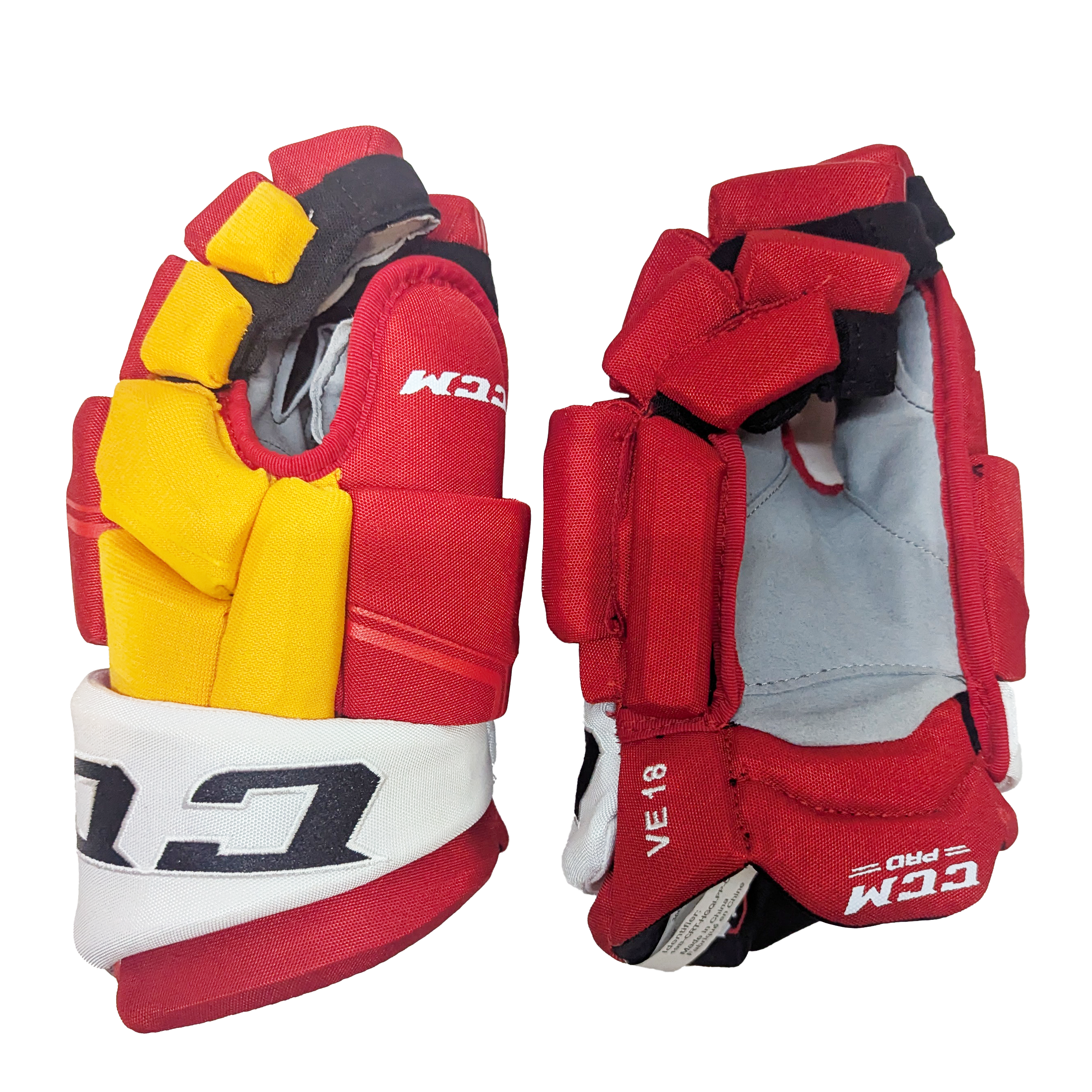 CCM HGQLPP - Gant NHL Pro Stock - Mikael Backlund (Rouge/Jaune/Blanc)